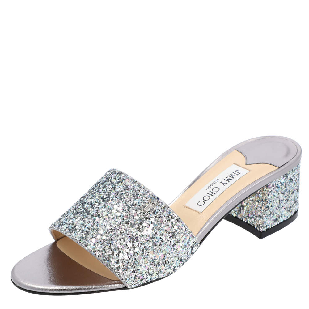 jimmy choo glitter mules