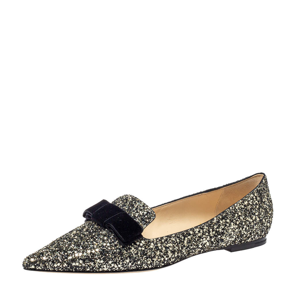 JIMMY CHOO 関税込み Gala bow-embellished ballet flats JIMMY CHOO 関税込み Gala bow-embellished ballet flats