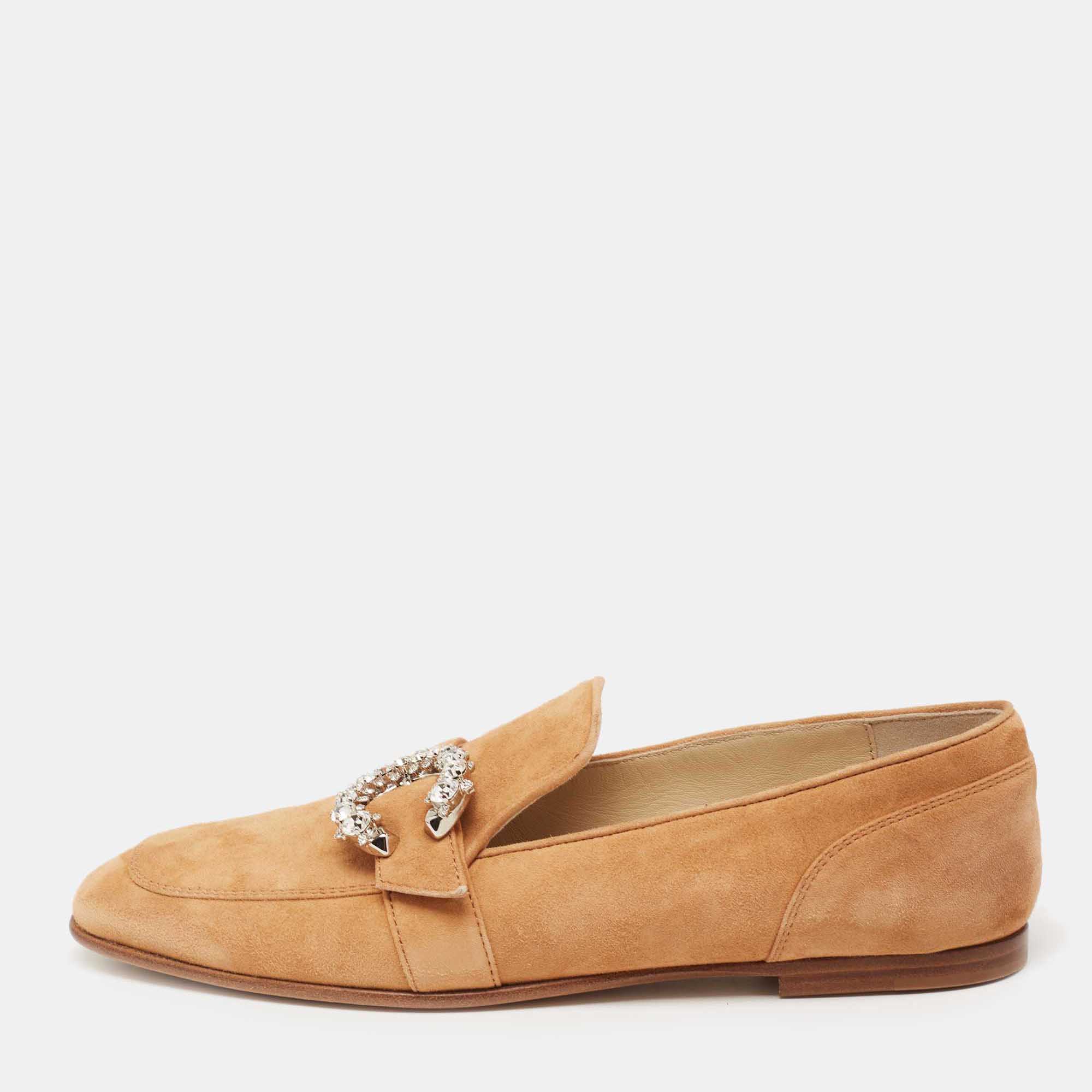 Jimmy Choo Brown Suede Mani Loafers Size 38