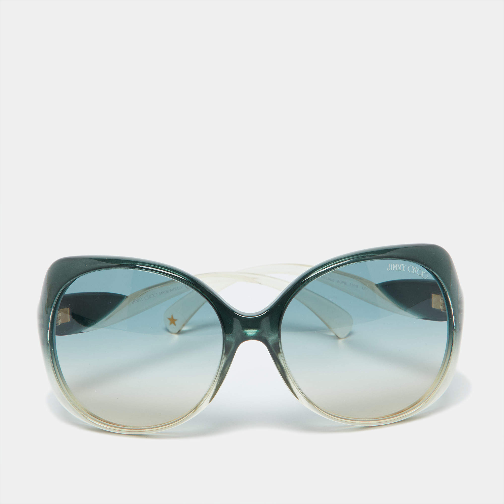 Jimmy Choo Green/Green Gradient Dahlia/S Oversized Sunglasses