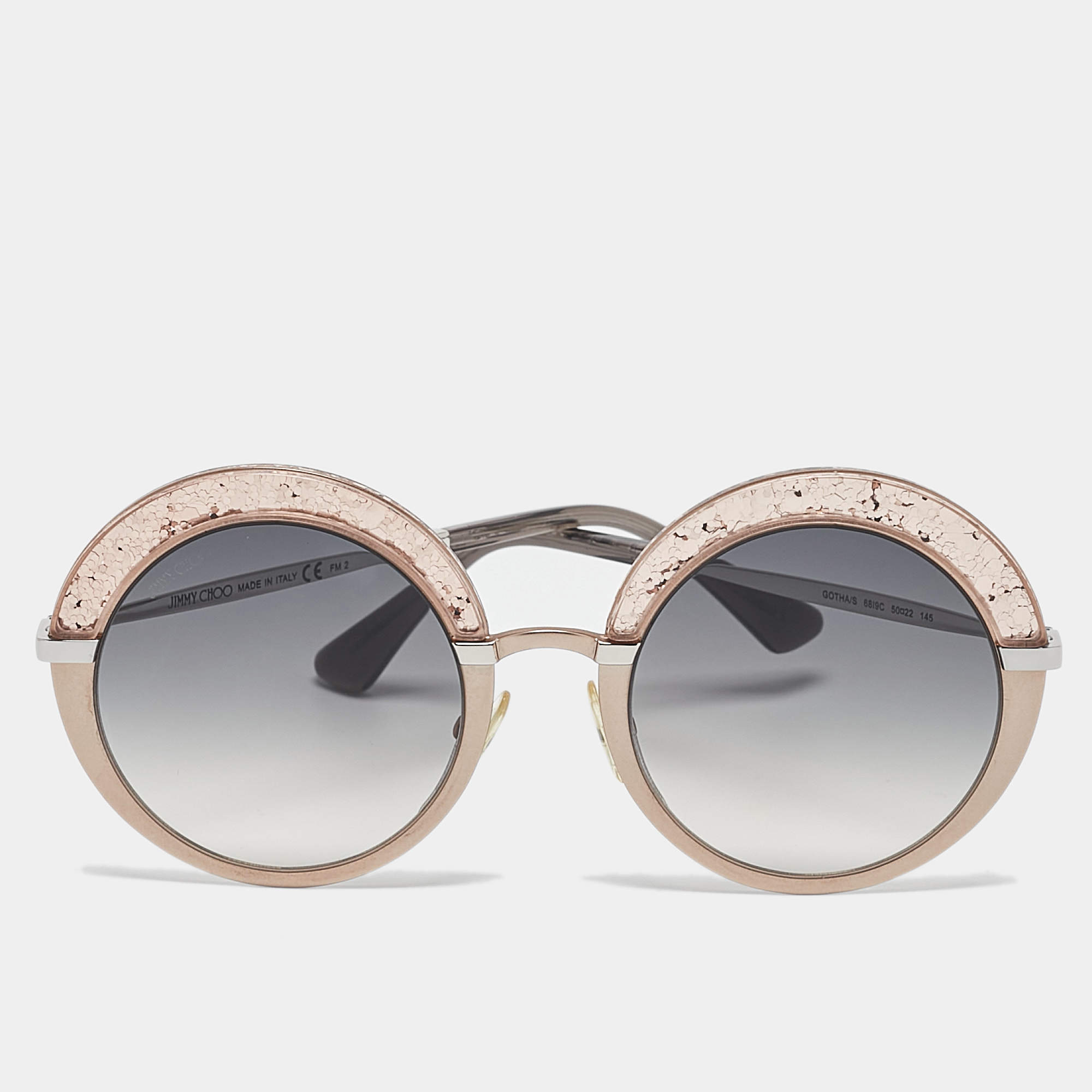 Jimmy Choo Grey/Peach Gradient Gotha/S Round Sunglasses