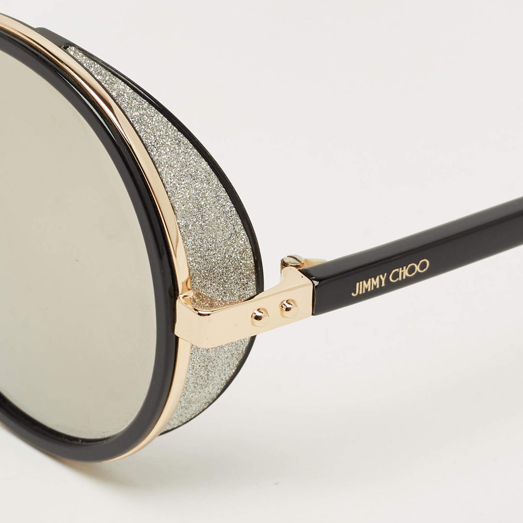 Jimmy Choo Black/Gold Mirror J7QM3 Andie Round Sunglasses Jimmy