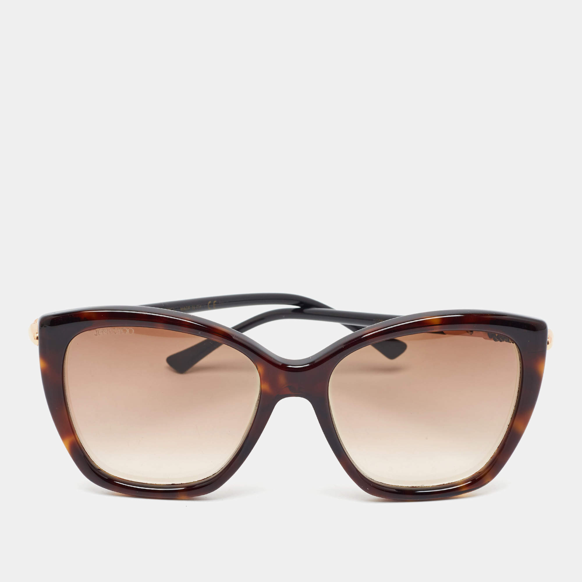Pre Owned نظارة شمسية جيمي تشو Tortoise Brown /S 086HA فراشة متدرجة بنية ووردية