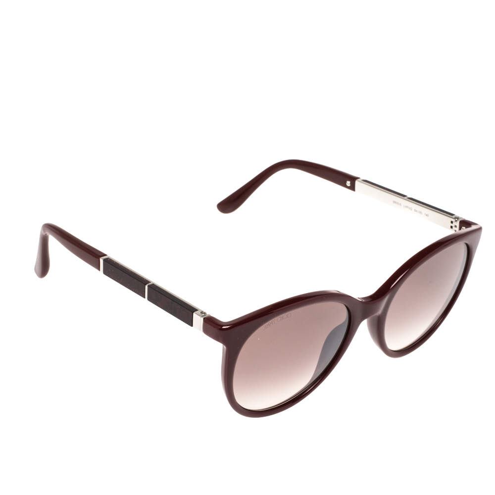 Jimmy Choo Burgundy Opal /Burgundy Gradient ERIE/S Round Sunglasses