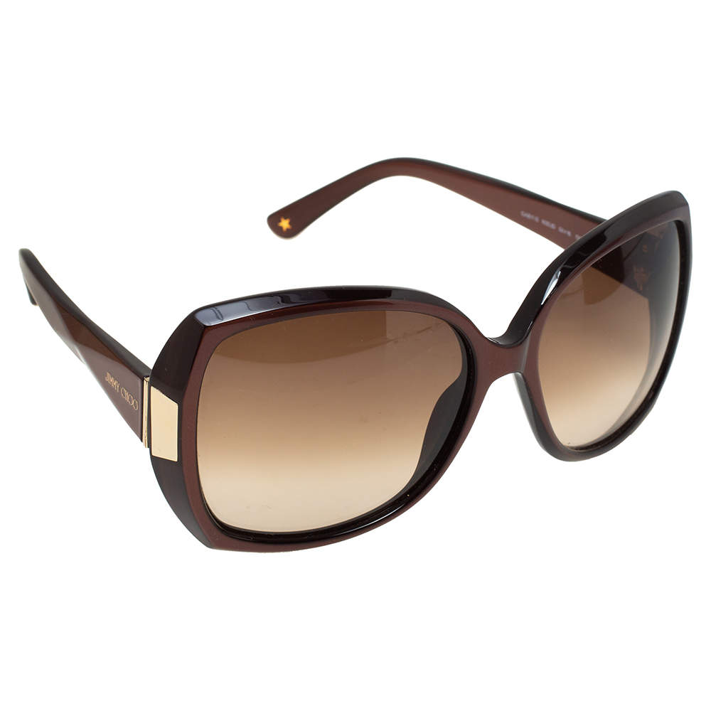 Jimmy Choo Chocolate Brown/ Brown Gradient Gaby Oversized Sunglasses