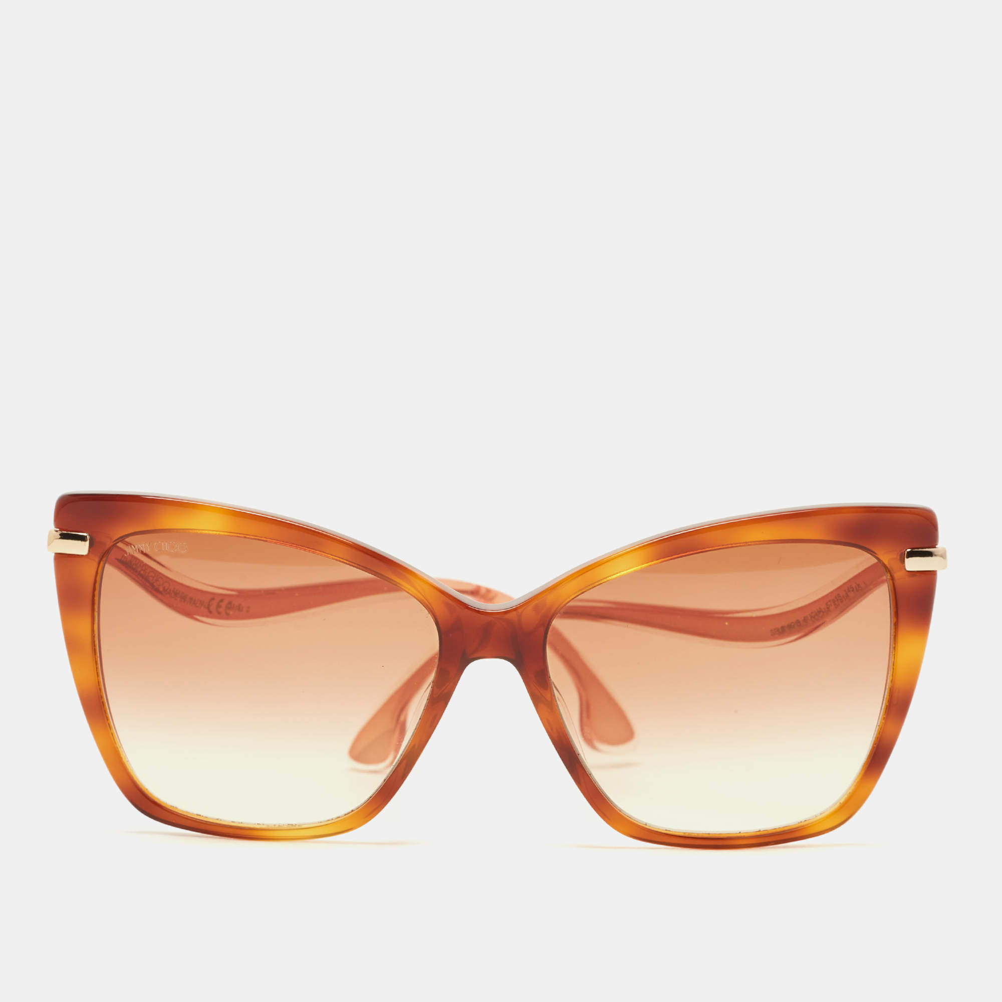 Pre Owned Jimmy Choo Havana/Brown Gradient Selby 0UCHA Cat-Eye Sunglasses