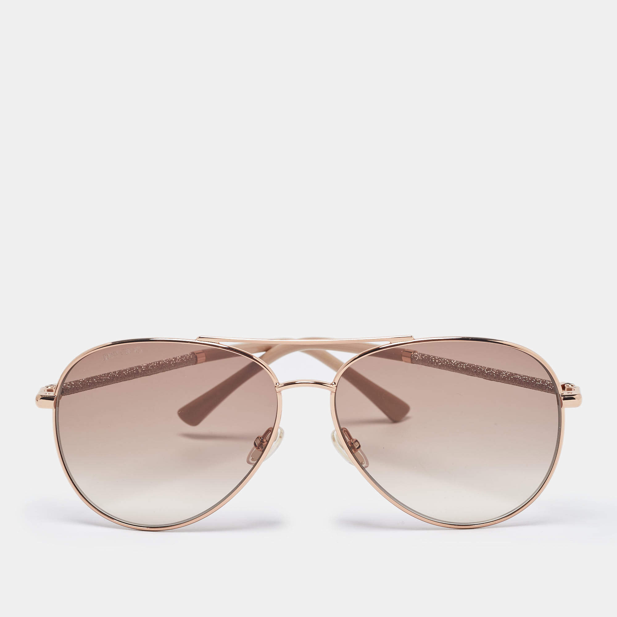 Jimmy Choo Beige/Gold Gradient Devan/S Aviator Sunglasses