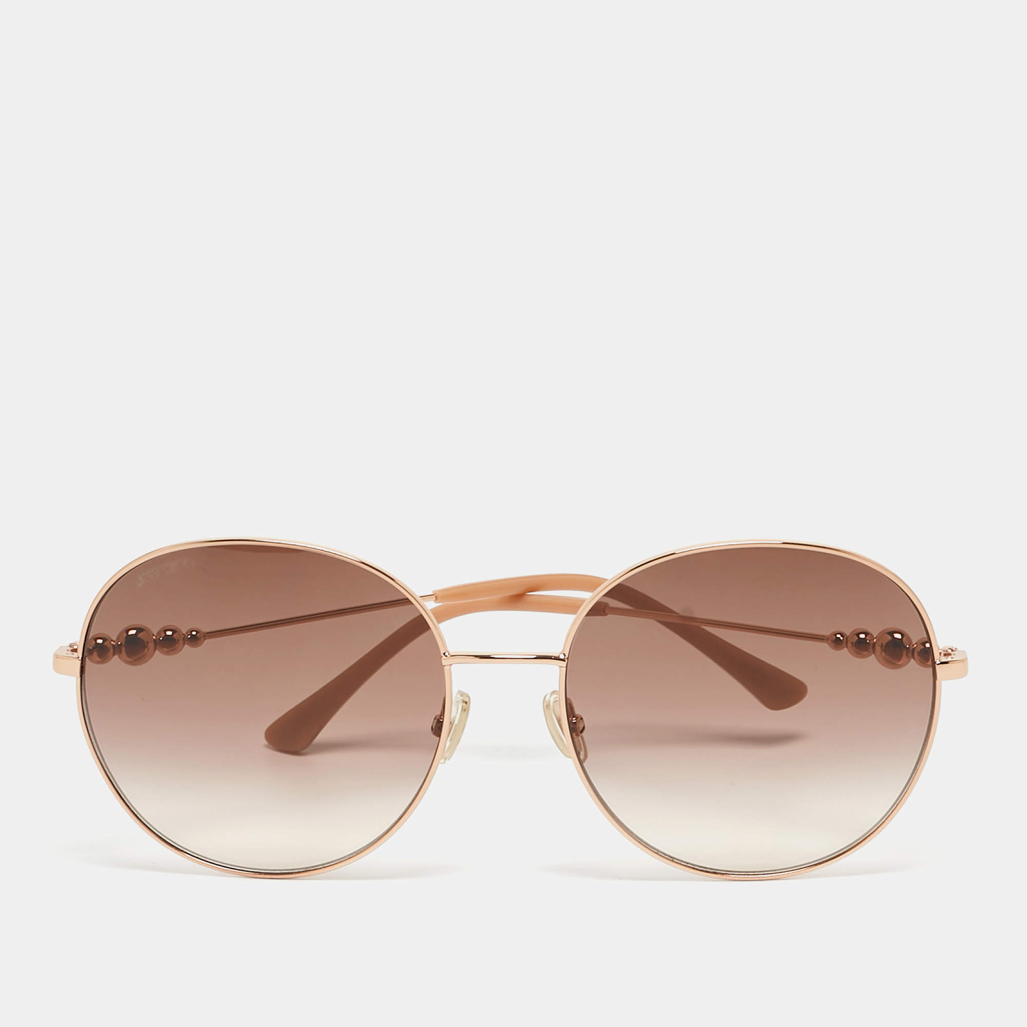 Jimmy Choo Rose Gold Gradient Birdie/S Round Sunglasses
