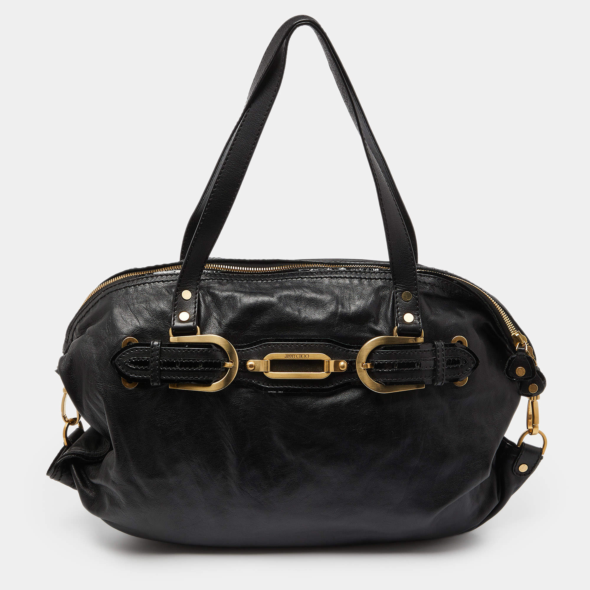 Jimmy Choo Black Leather Shopper Tote