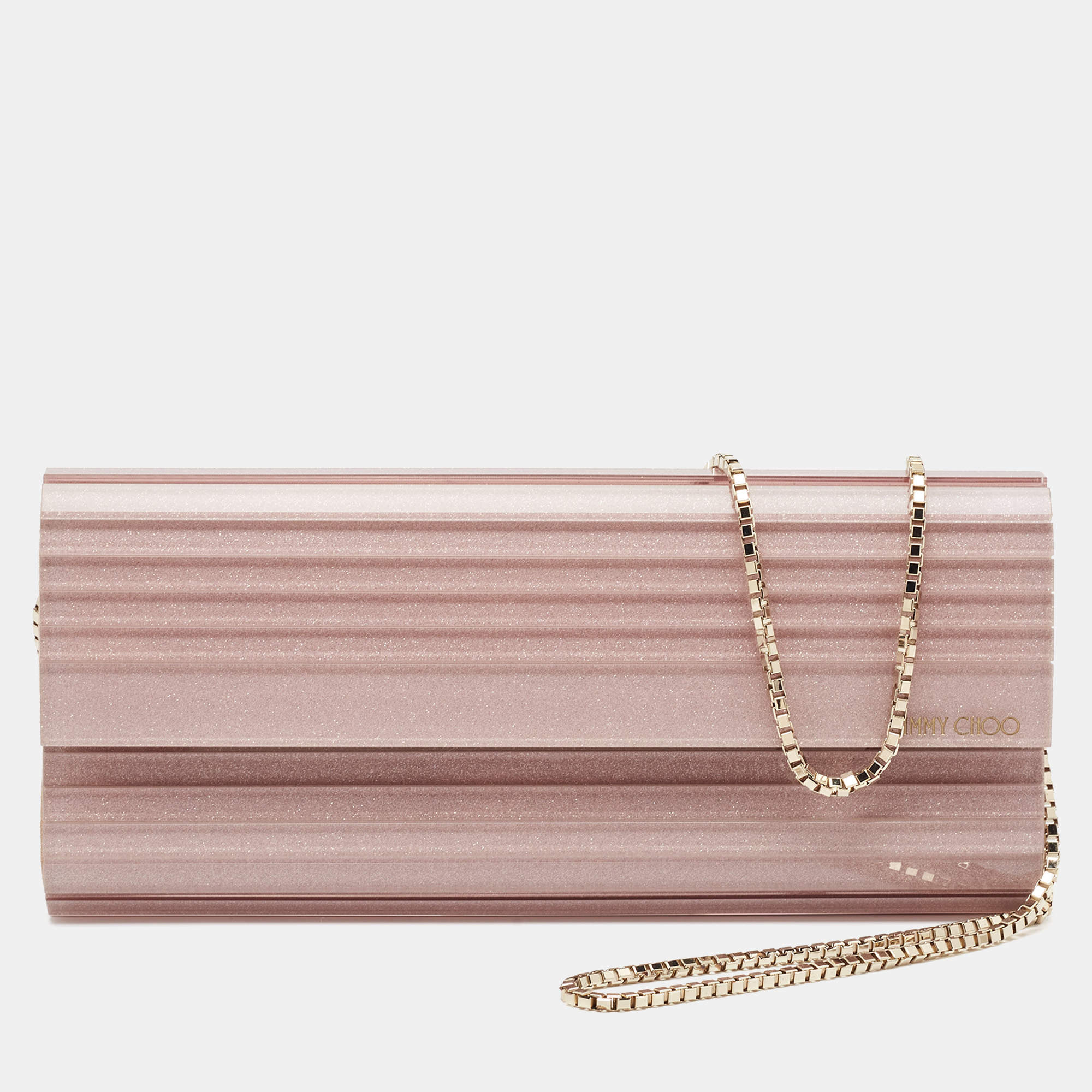 Jimmy Choo Lilac Acrylic Sweetie  Chain Clutch