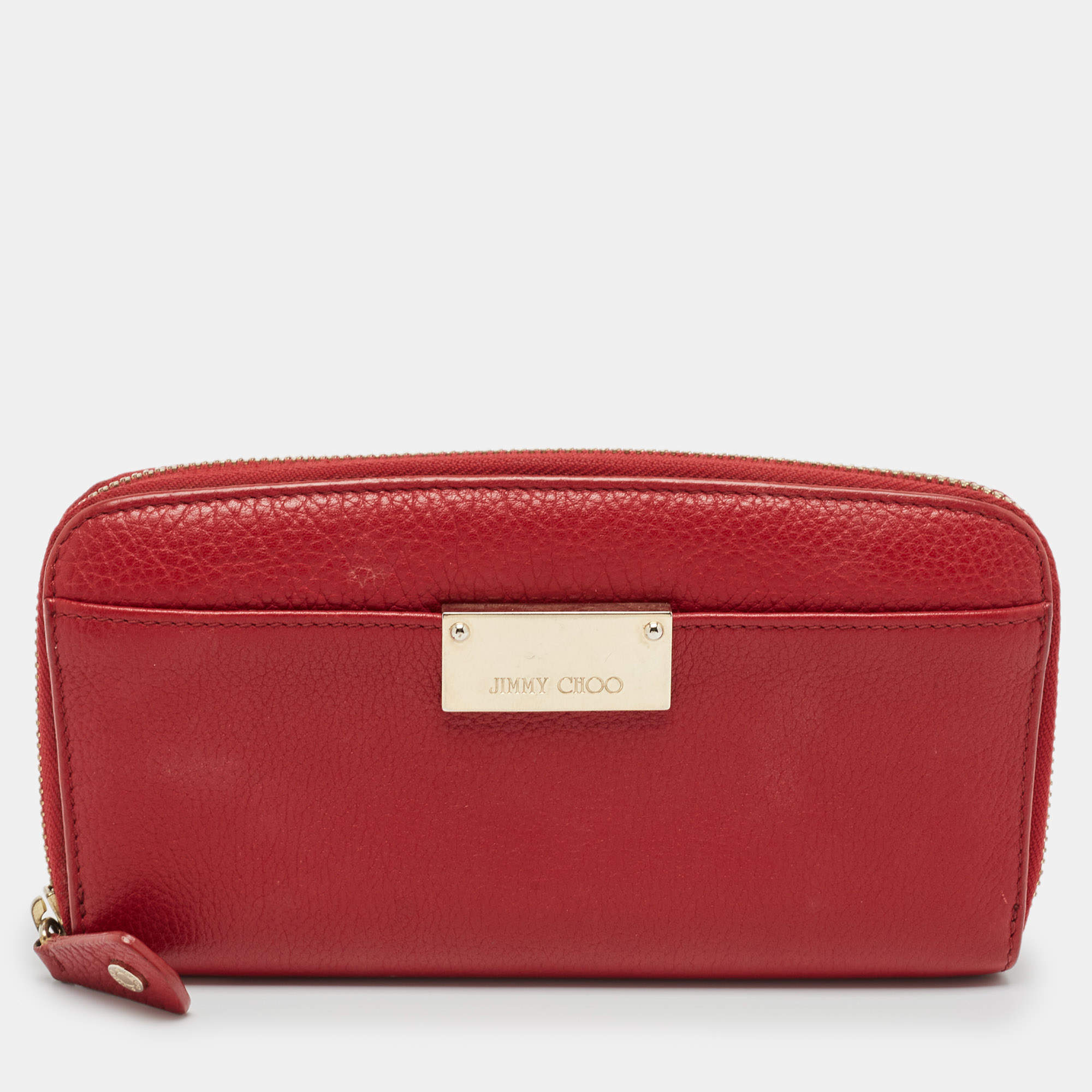 ★ JIMMY CHOO★ JC Continental wallet OGLR【多色在庫】 Jimmy Choo Red Leather Logo Zip Continental Wallet Jimmy