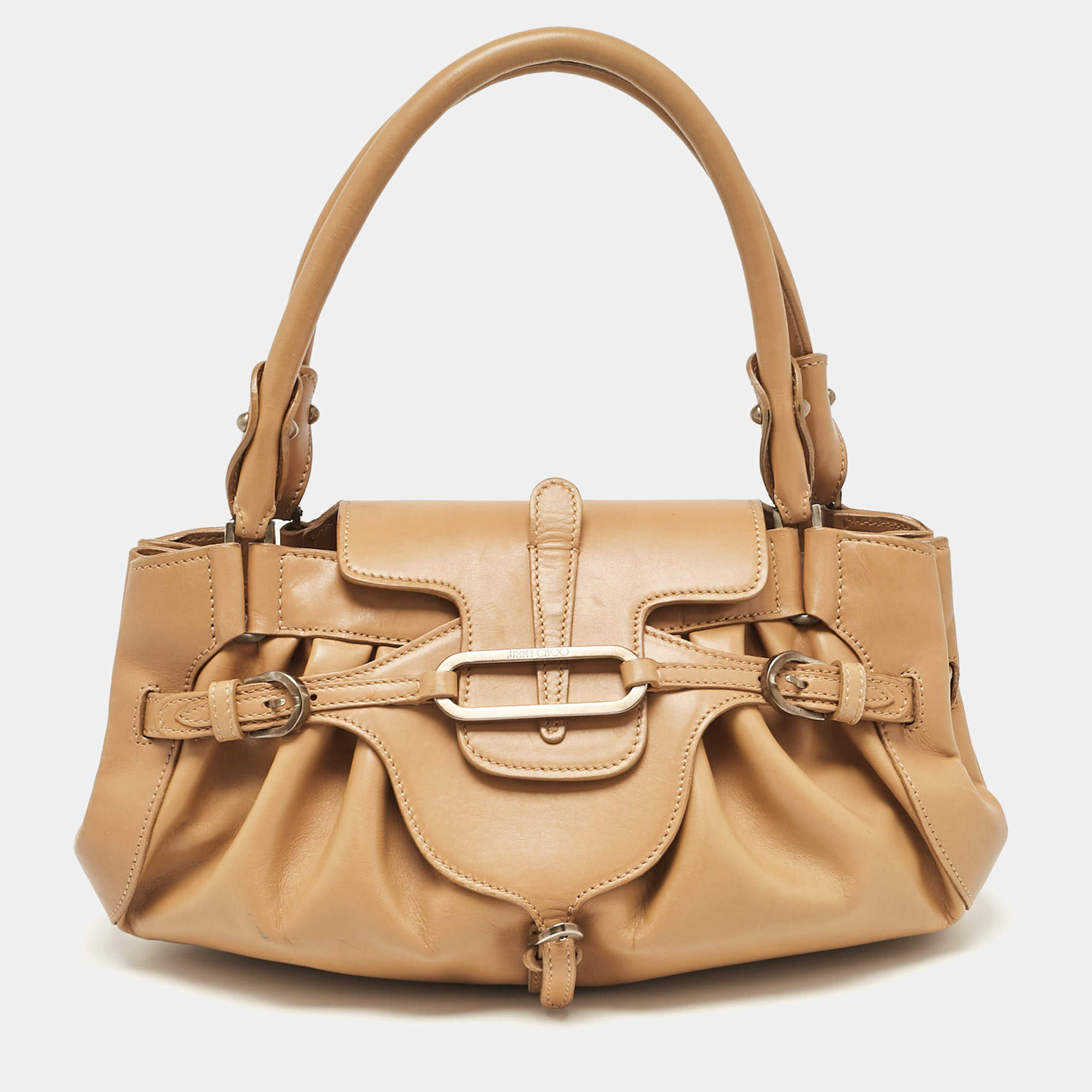 Jimmy Choo Brown Leather Tulita Satchel