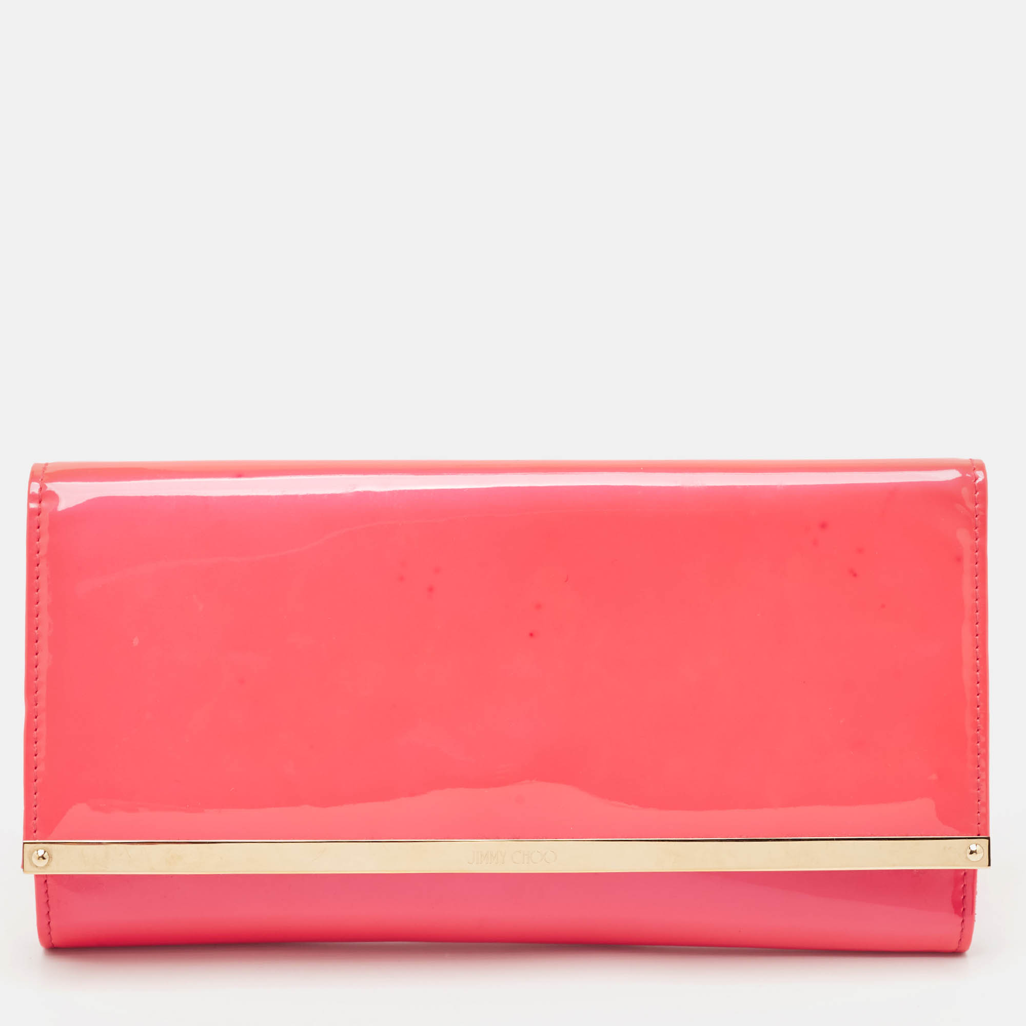 Jimmy Choo Red Patent Leather Maia Clutch