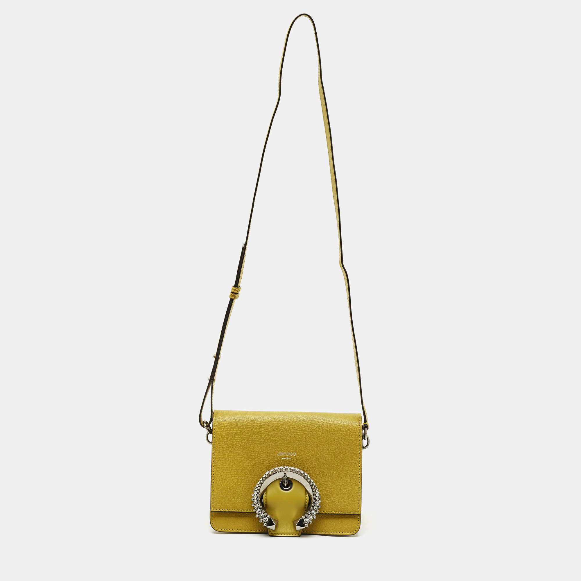 Jimmy Choo Olive Green Leather Madeline Shoulder Bag