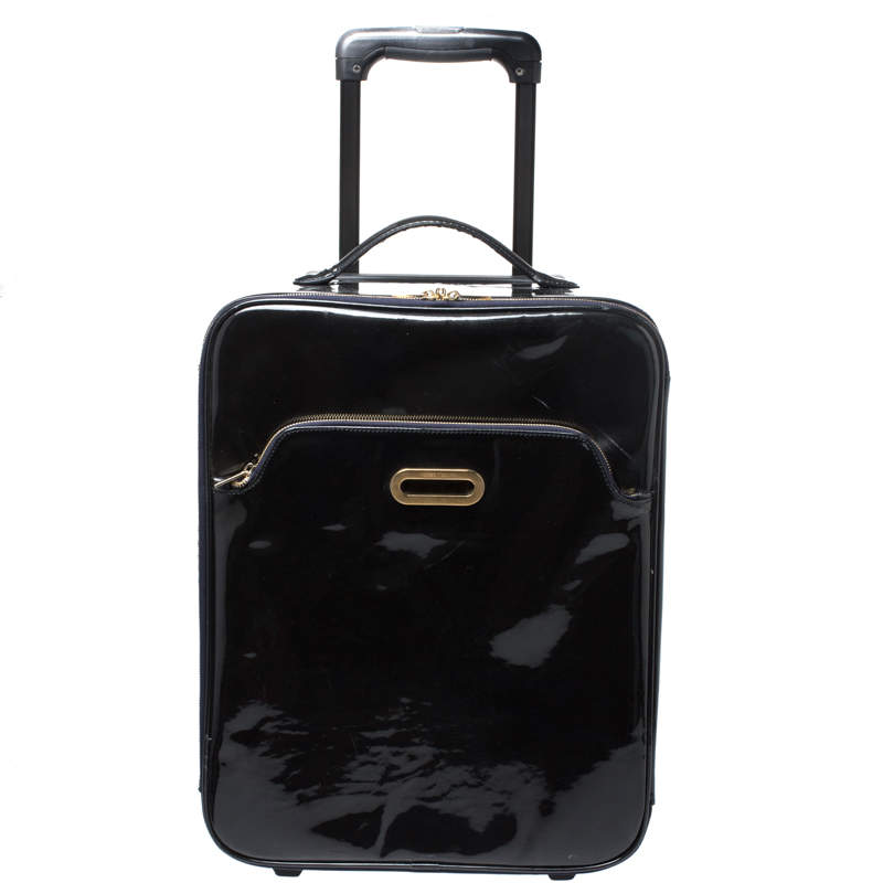 black patent suitcase