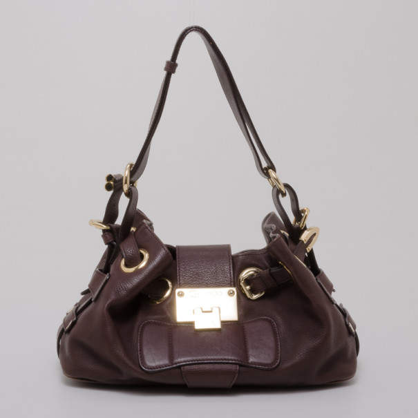 Pre Owned Jimmy Choo Small Brown Leather Ramona  