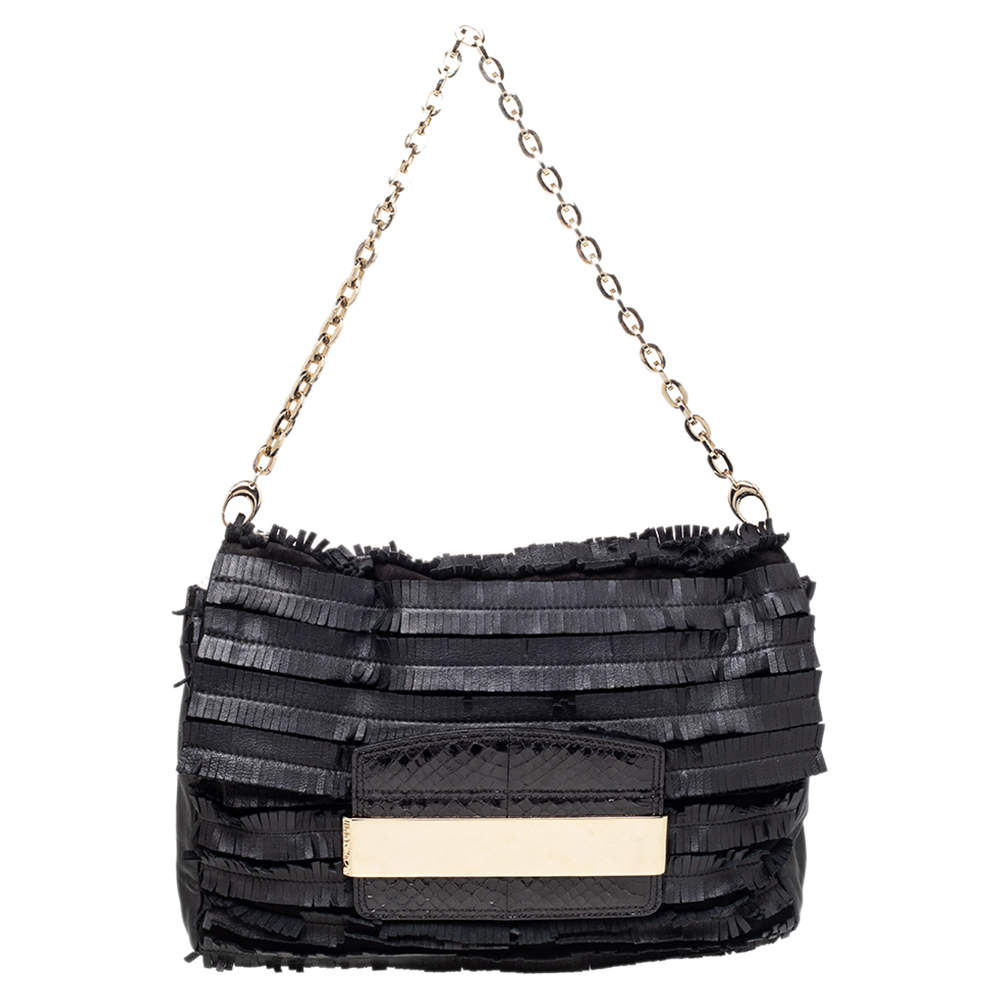 jimmy choo black shoulder bolsa