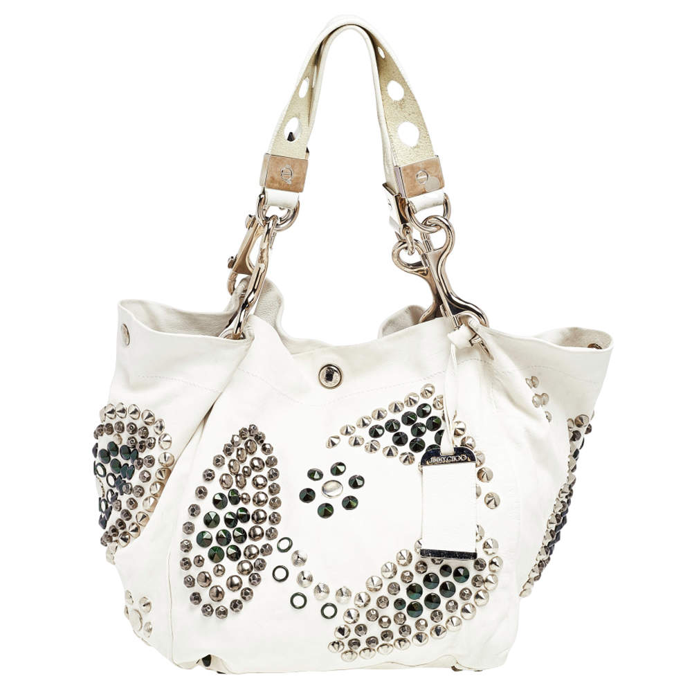 Jimmy Choo White Leather Embellished Tote Jimmy Choo | TLC