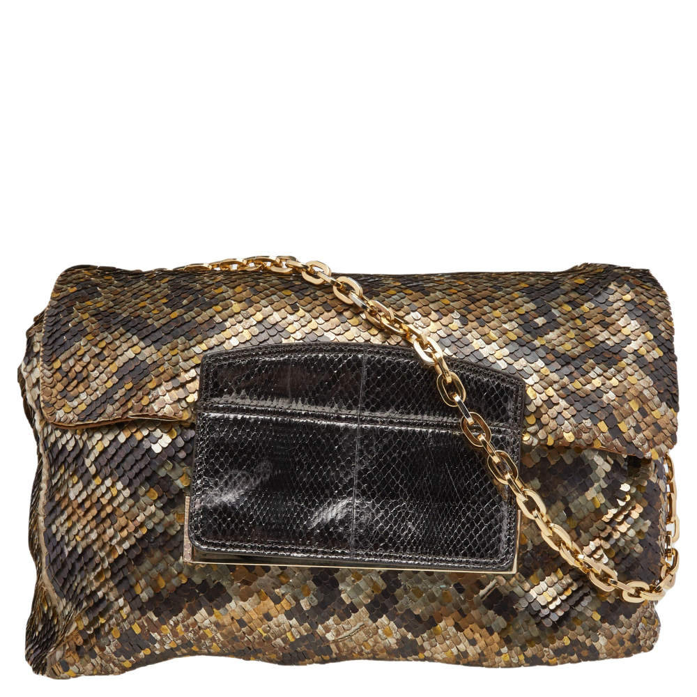 Pre Owned حقيبة كتف جيمي تشو سلسلة كارولينا ترتر متعدد الألوان ميتالك