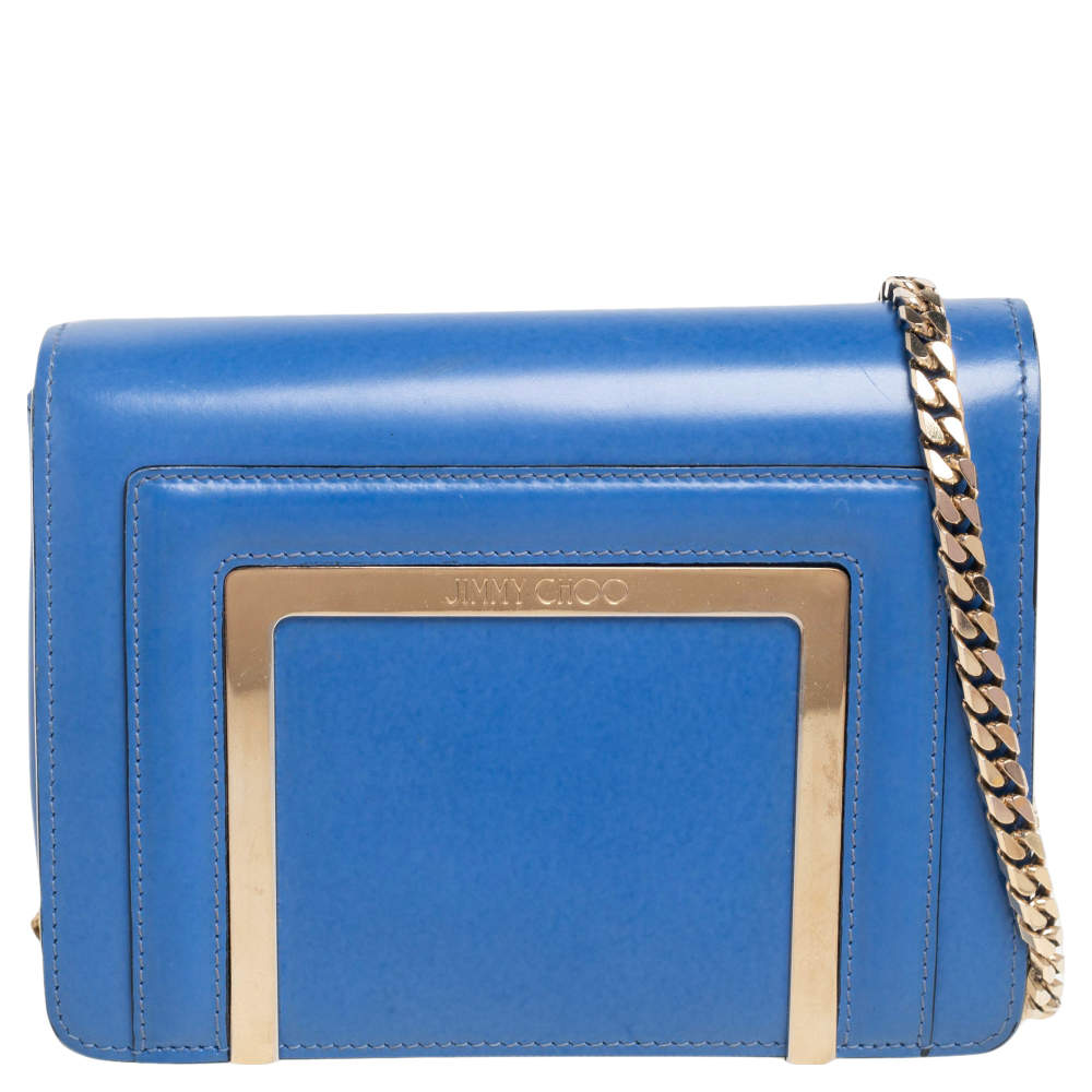 Jimmy Choo Blue Leather Alba Shoulder Bag Jimmy Choo | TLC