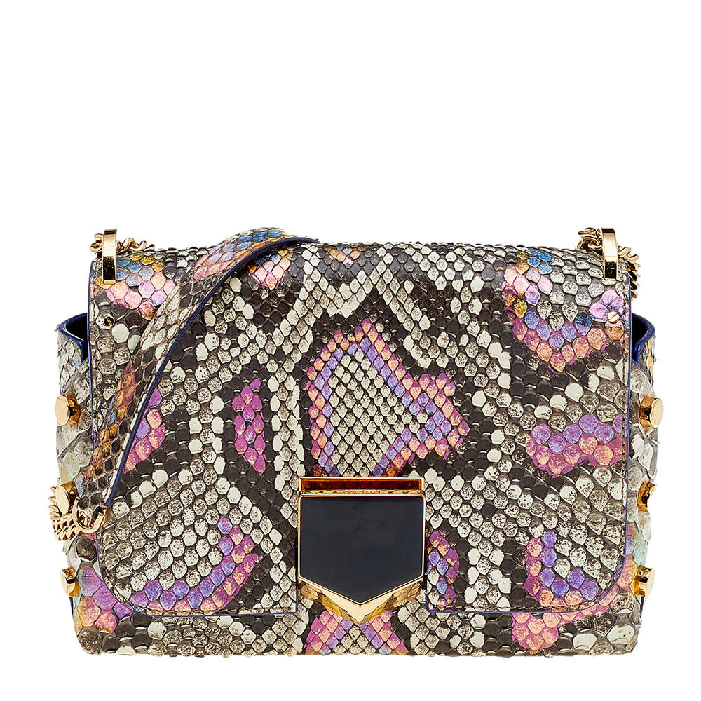 Pre Owned حقيبة كتف جيمي تشو لوكيت سيتي جلد ثعبان متعدد الألوان