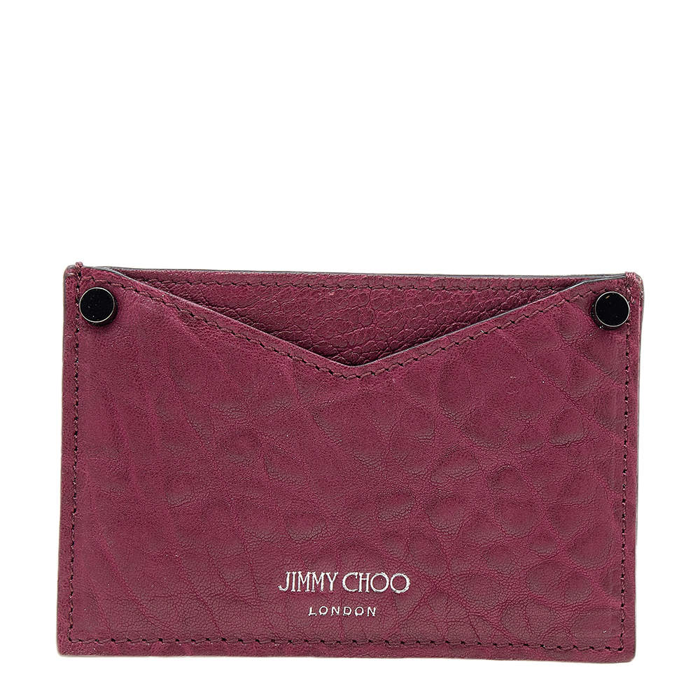 Pre Owned Jimmy Choo Red Leather Card Holder