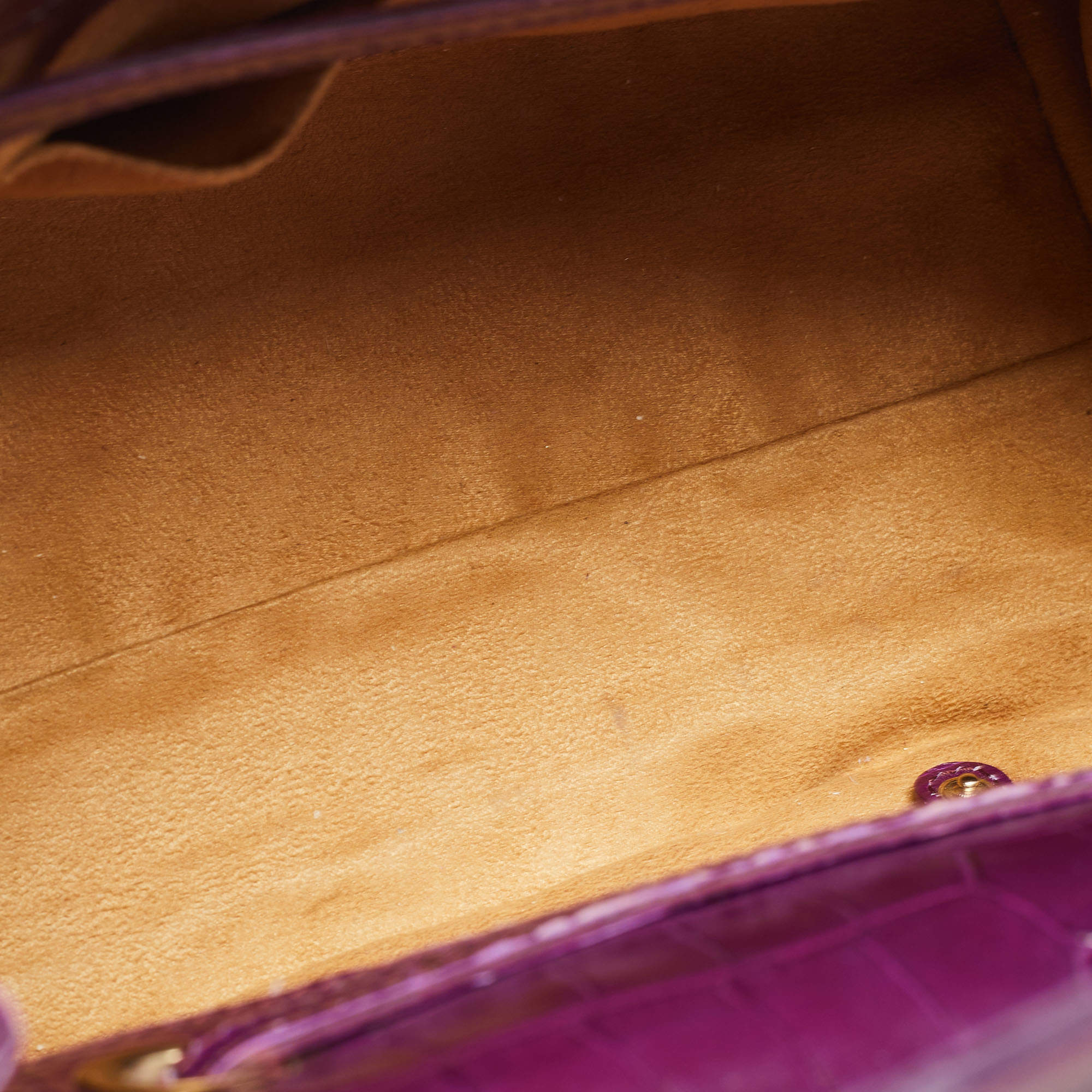 Pre Owned Jimmy Choo Purple Croc Embossed Leather Rosalie Satchel