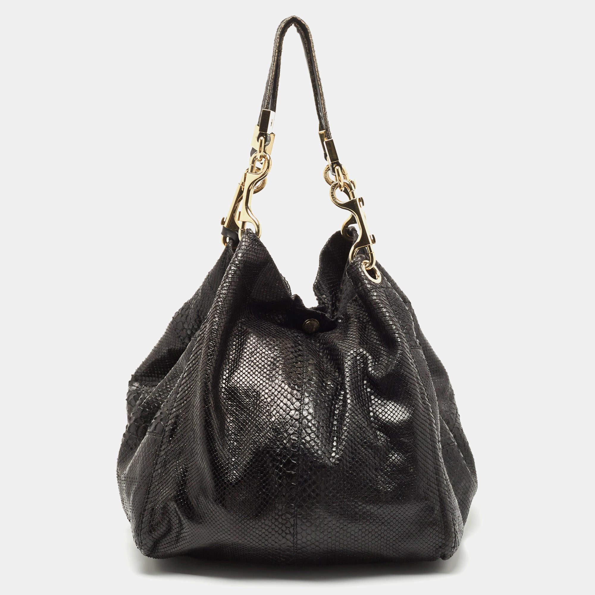 Jimmy Choo Black Python Leather Lohla Jayne Tote Jimmy Choo The