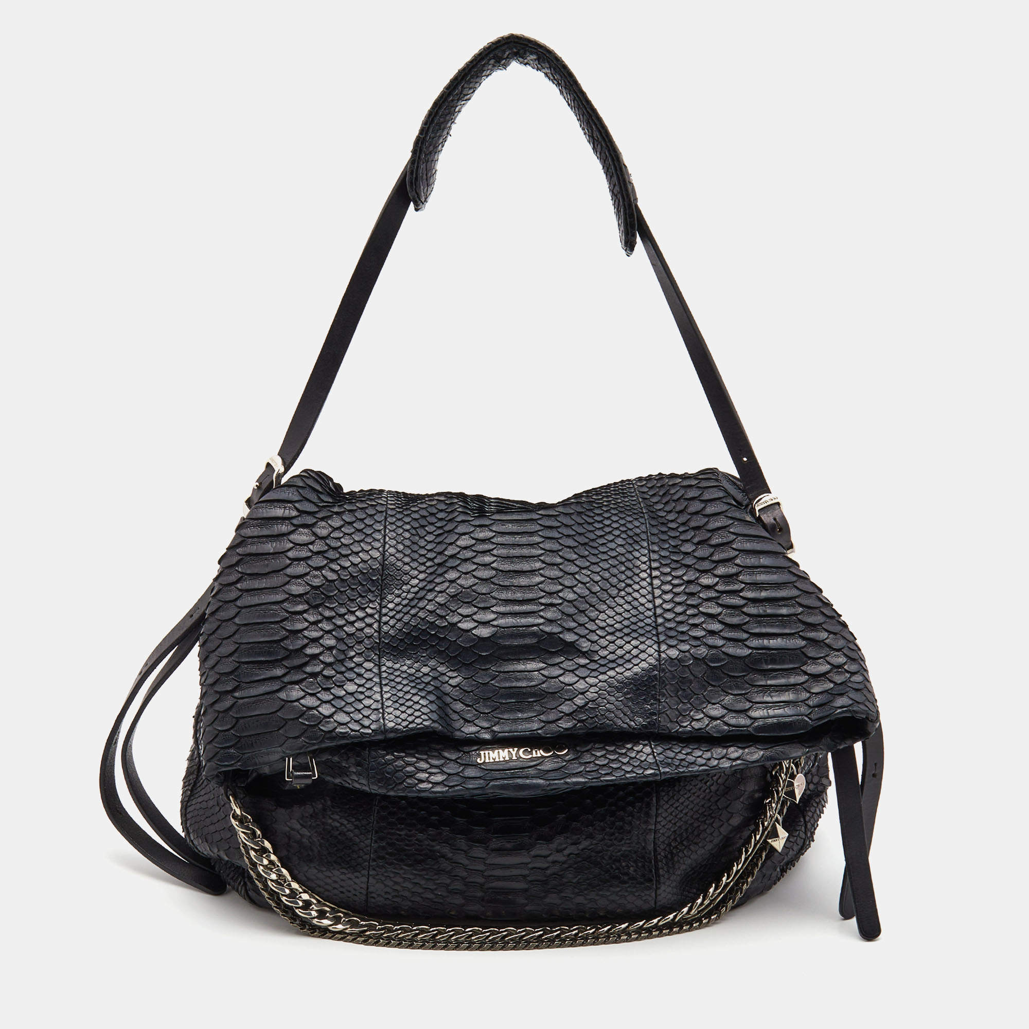 مملوكة مسبقًا حقيبة جيمي تشو سلسلة بيكر بوهو جلد بنية