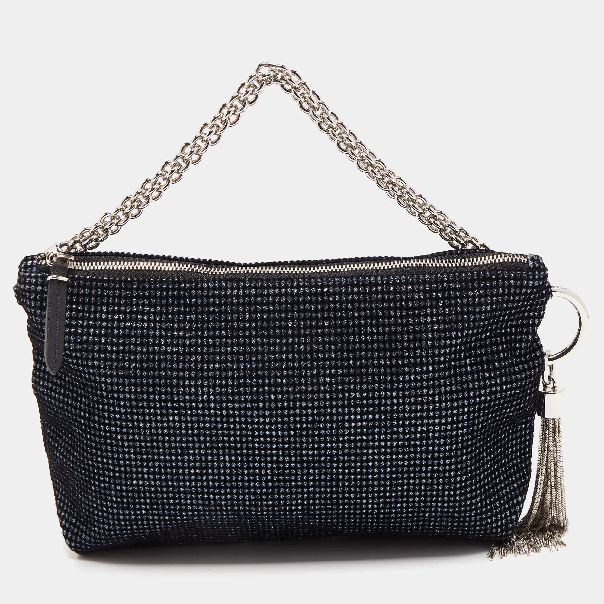 Pre Owned Jimmy Choo Black/Blue Lurex Callie Clutch Bag