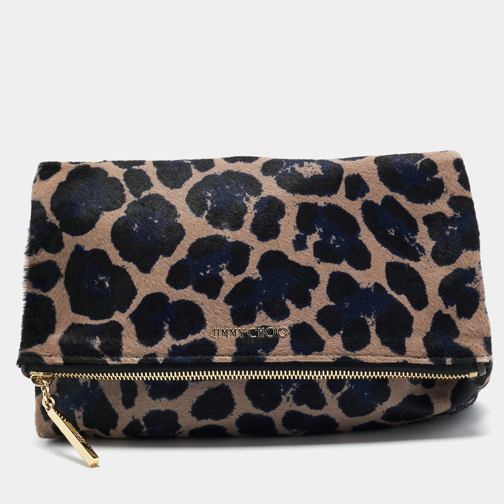 Leopard print foldover discount clutch