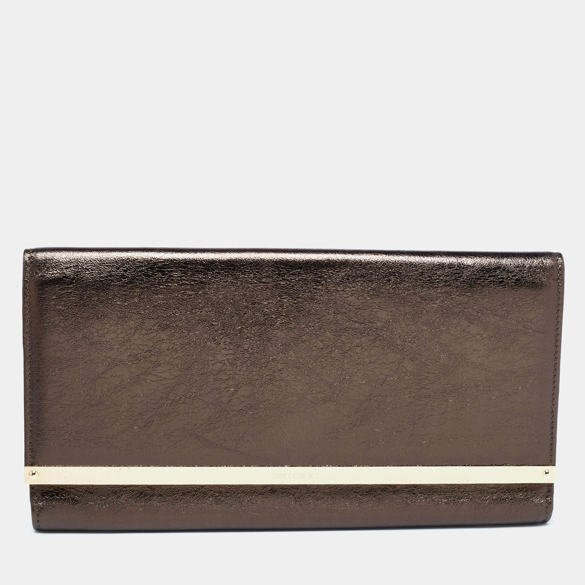 Pre Owned Jimmy Choo Metallic Leather Milla Clutch