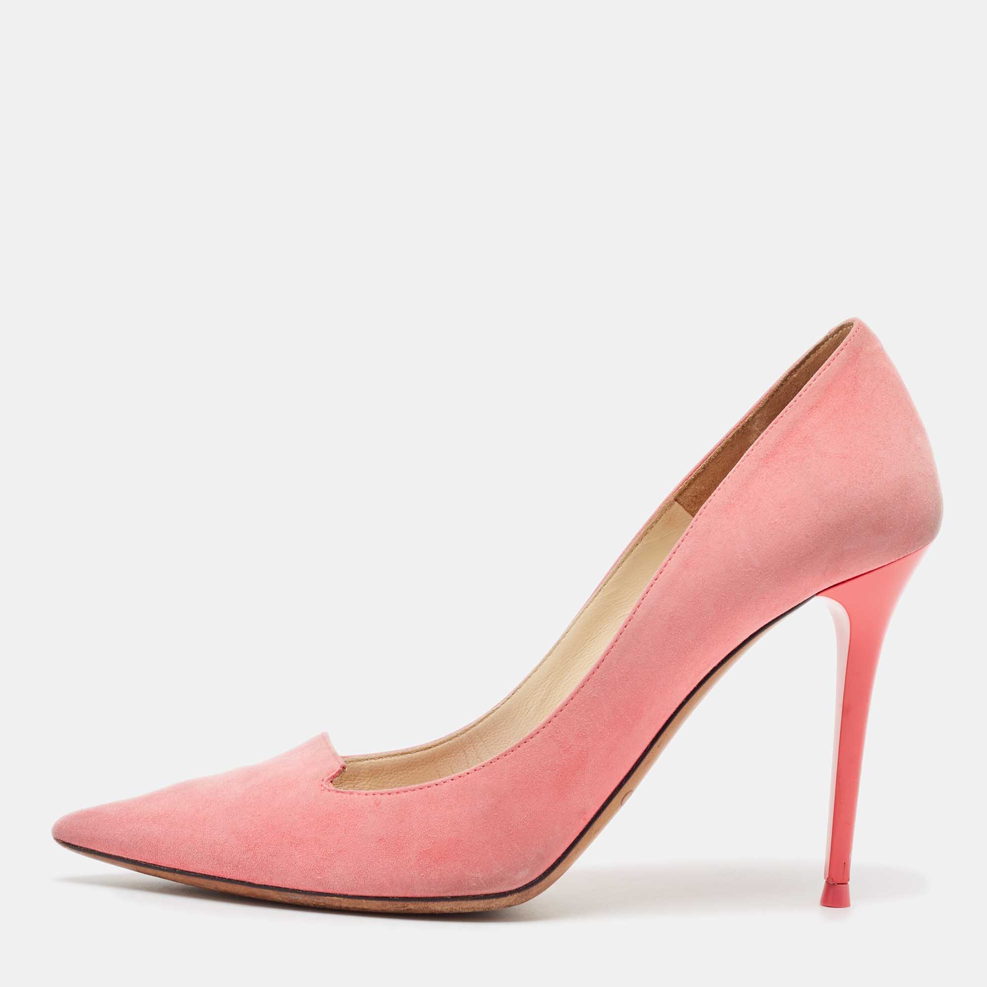 Jimmy Choo Pink Suede Avril Pumps Size 37