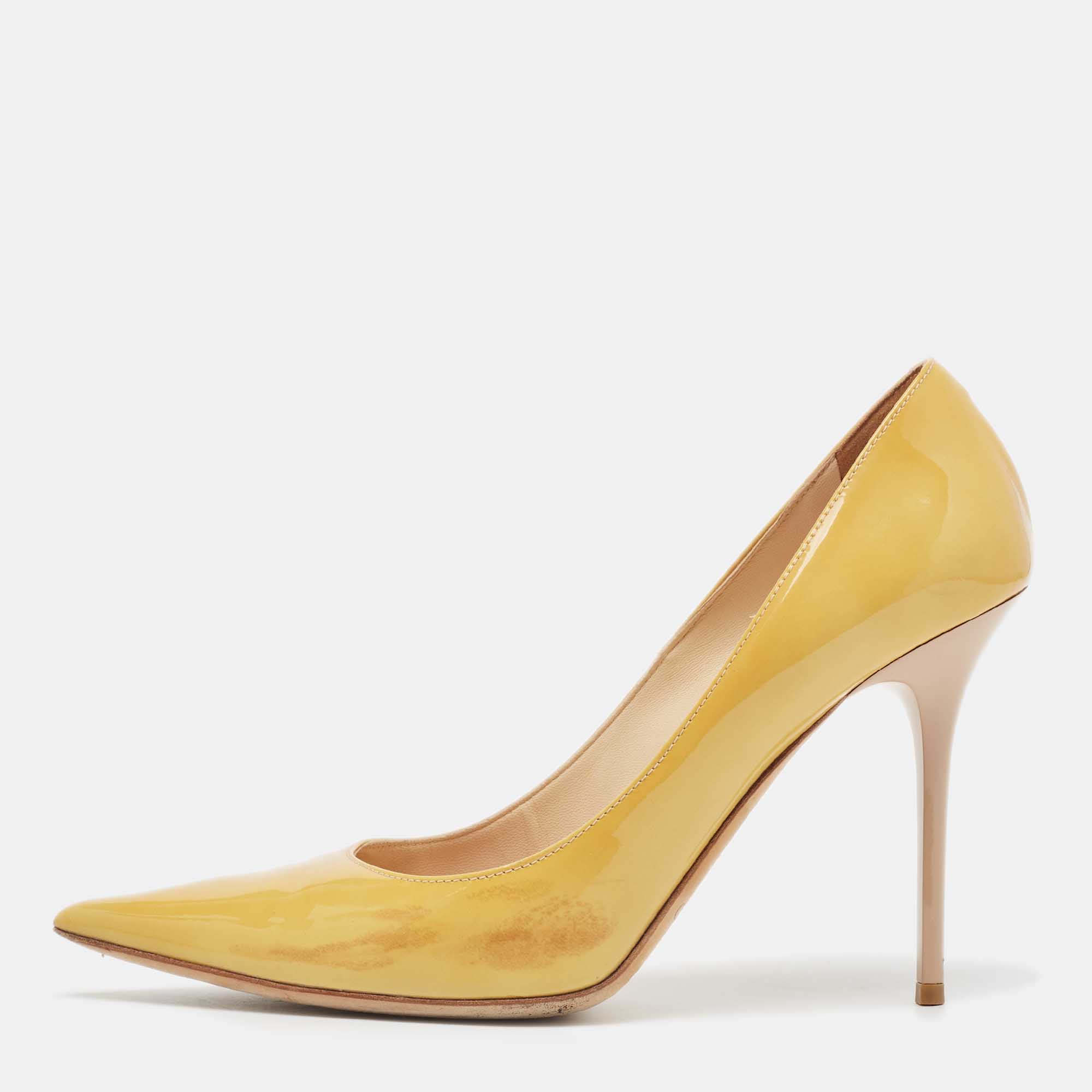 Jimmy Choo Yellow Patent Leather Abel Pumps Size 39