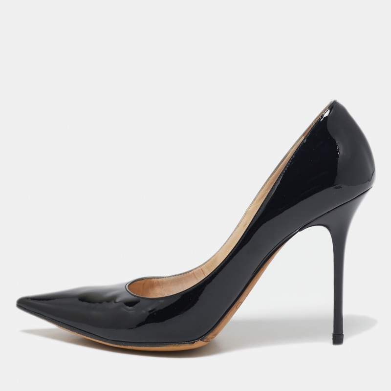 Jimmy Choo Black Patent Leather Romy Pumps Size 38.5