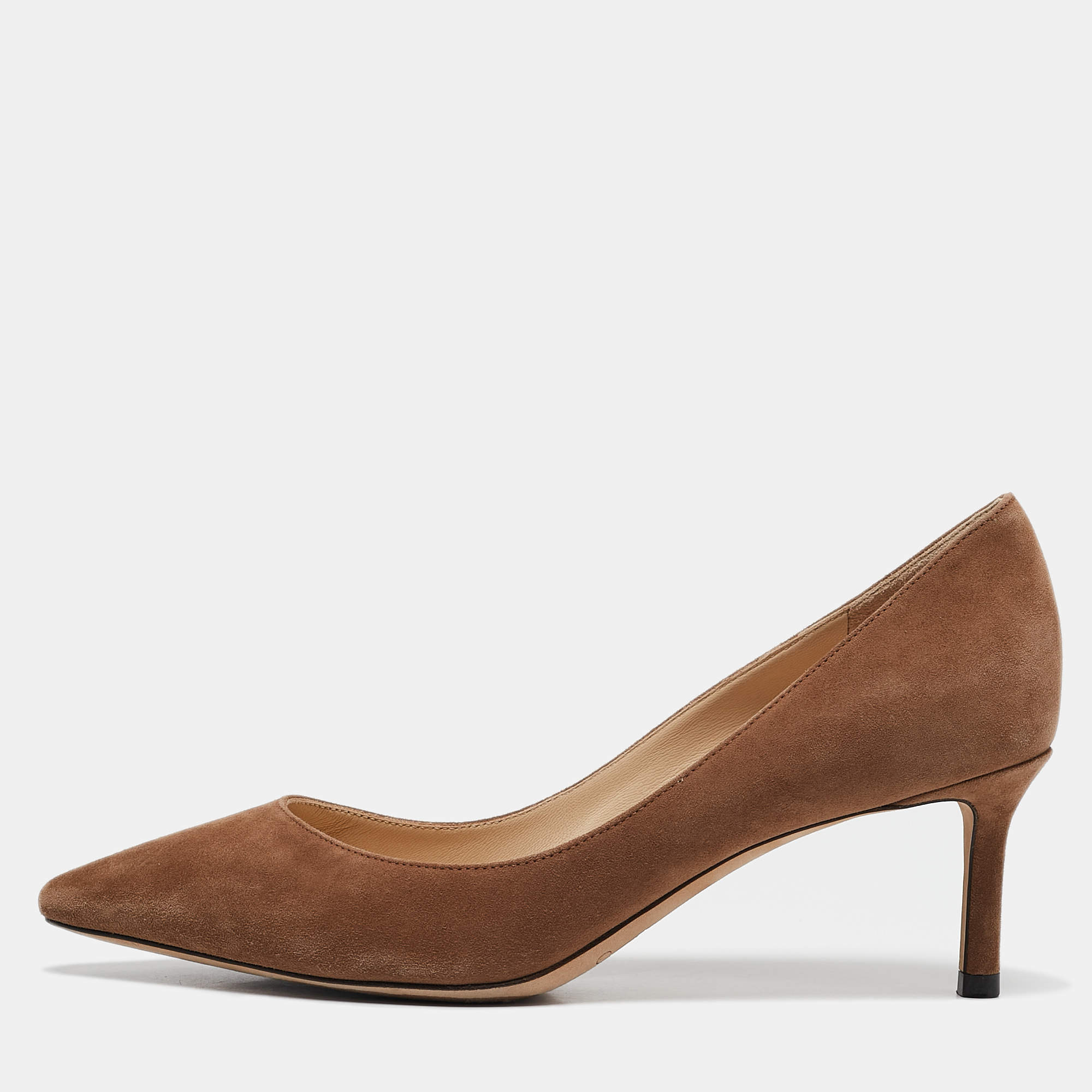 Jimmy Choo Brown Suede Romy Pointed Toe Pumps Size 35