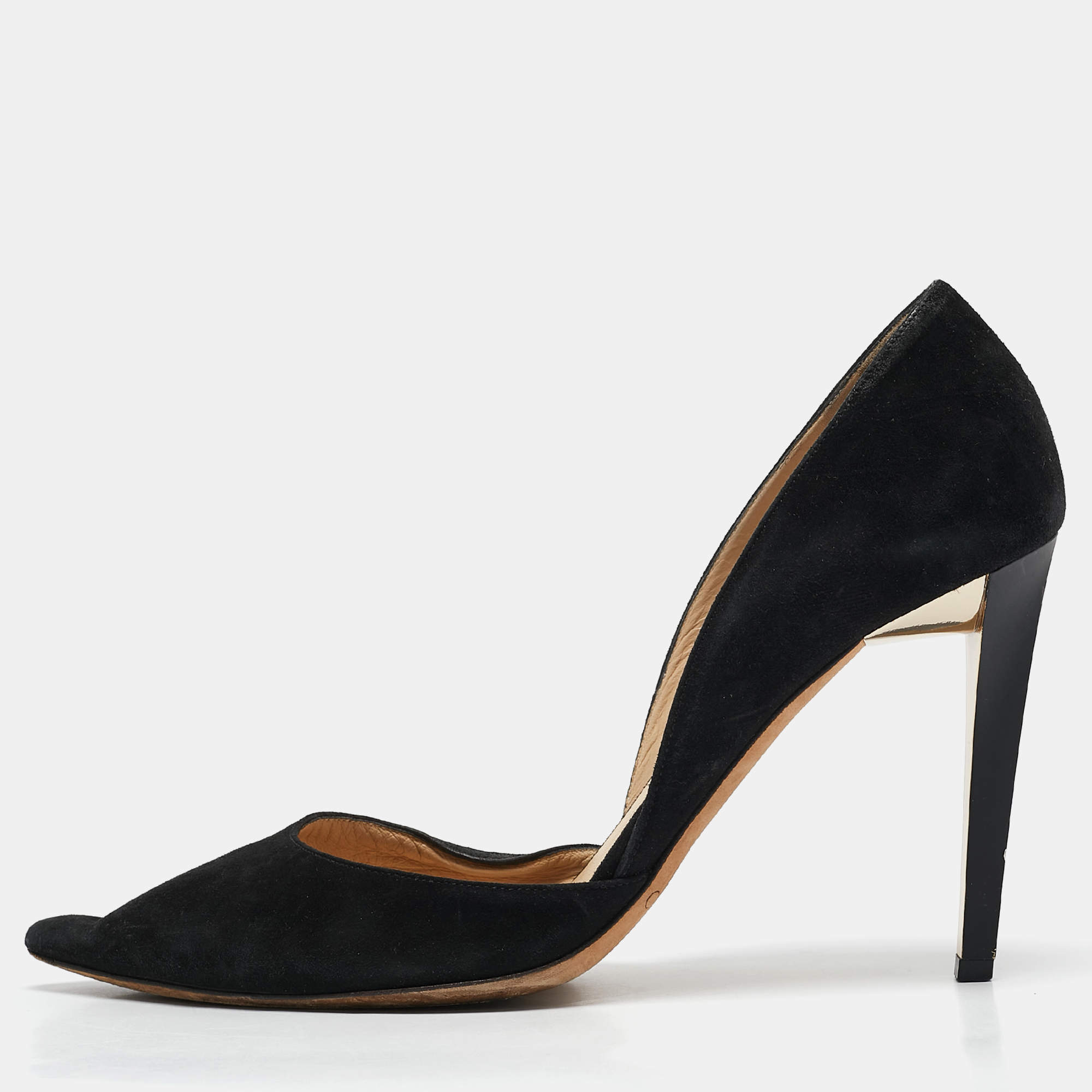 Jimmy Choo Black Suede Addison D'orsay Pumps Size 39