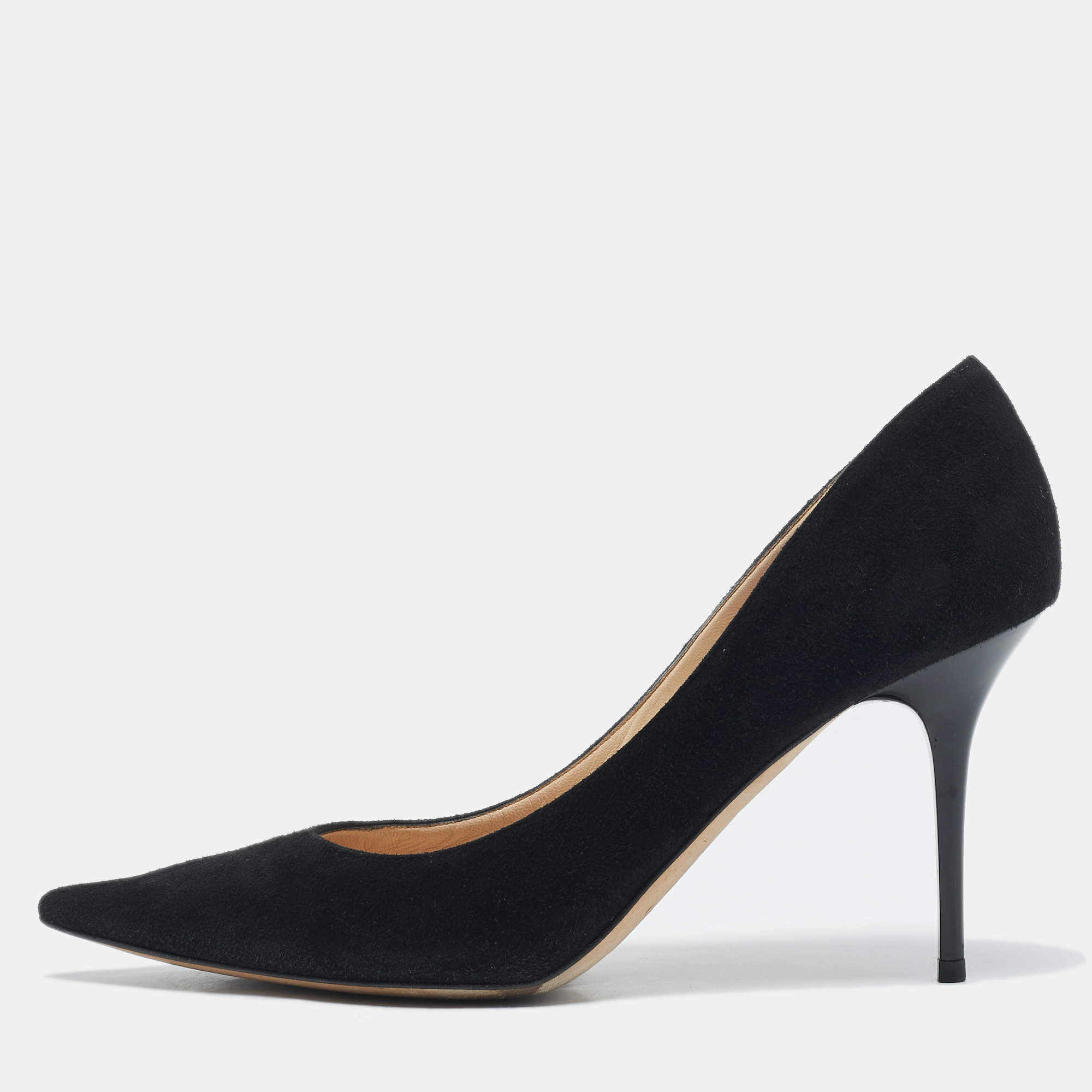 Jimmy Choo Black Suede Love Pointed Toe Pumps Size 39.5