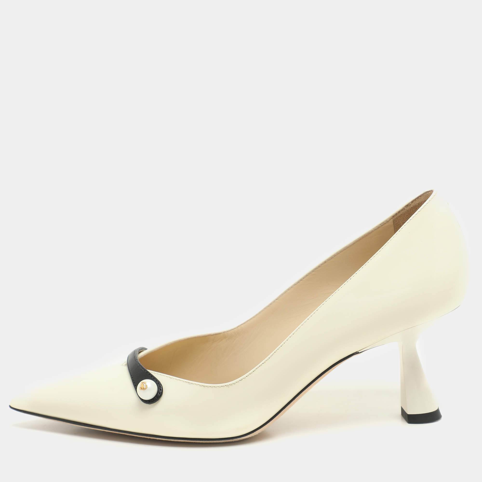 Jimmy Choo White Patent Leather Rosalie Pumps Size 34