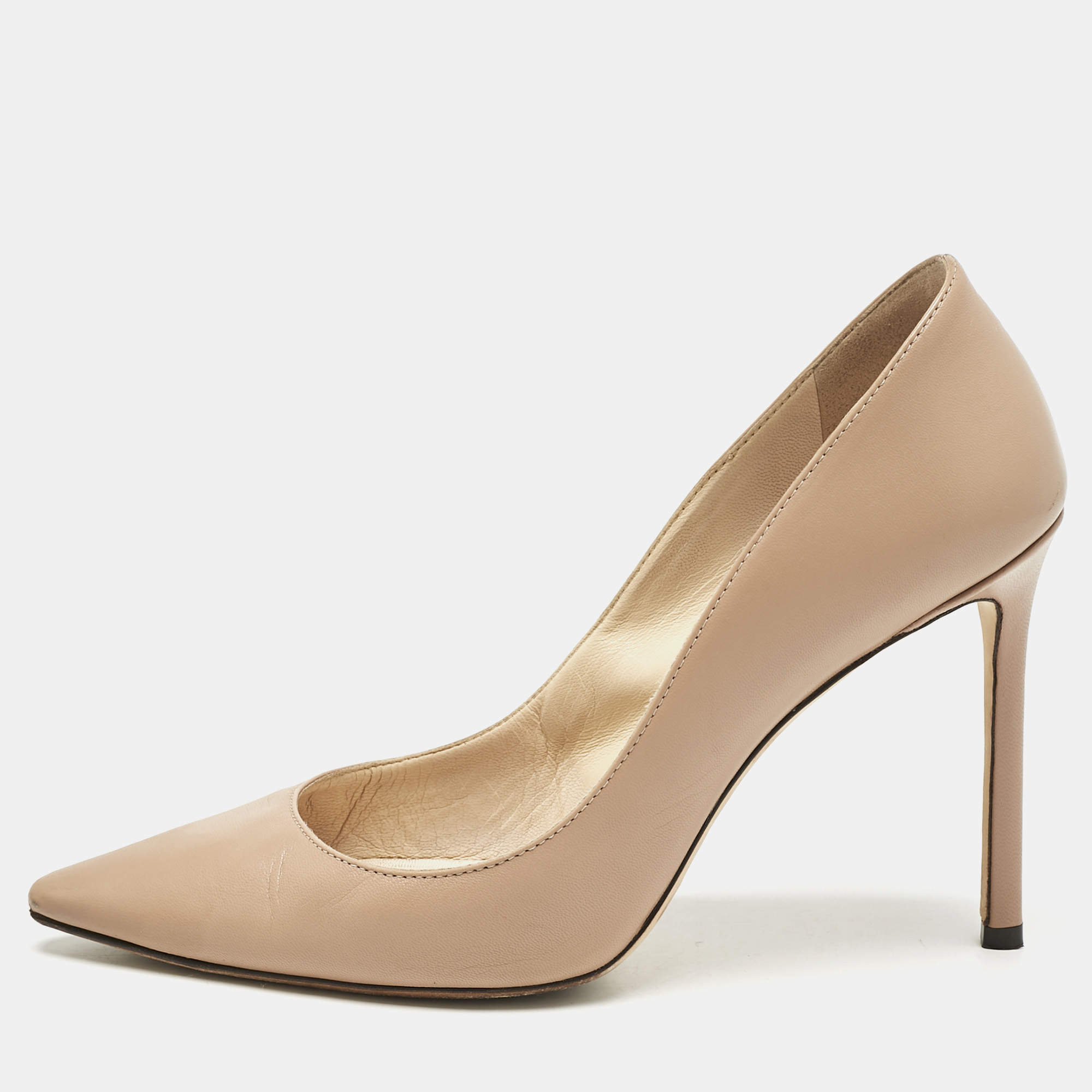 Jimmy Choo Beige Leather Romy Pumps Size 38