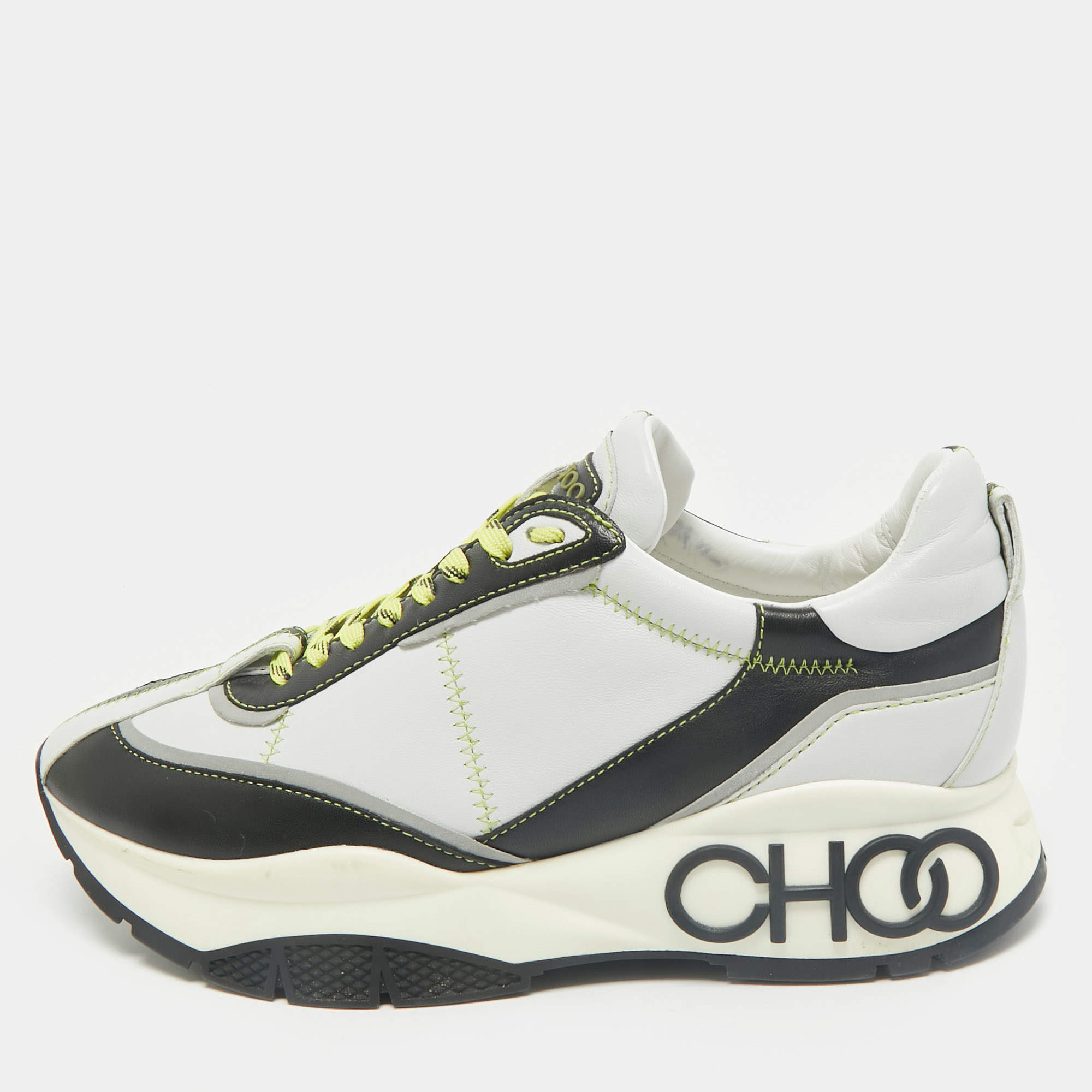Jimmy Choo Multicolor Leather Raine Sneakers Size 39