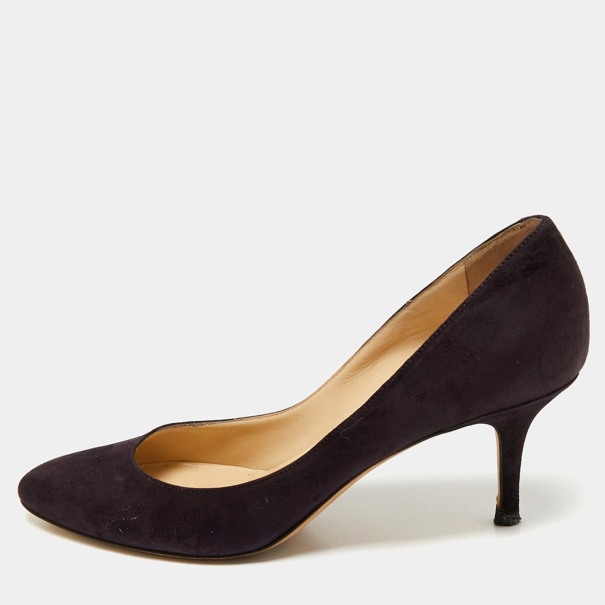 Pre Owned Jimmy Choo Purple Suede Romy Pumps Size 39