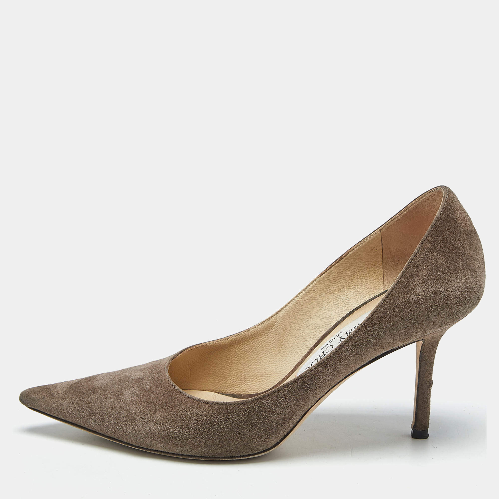 Pre Owned Jimmy Choo Beige Suede Romy Pumps Size 36.5