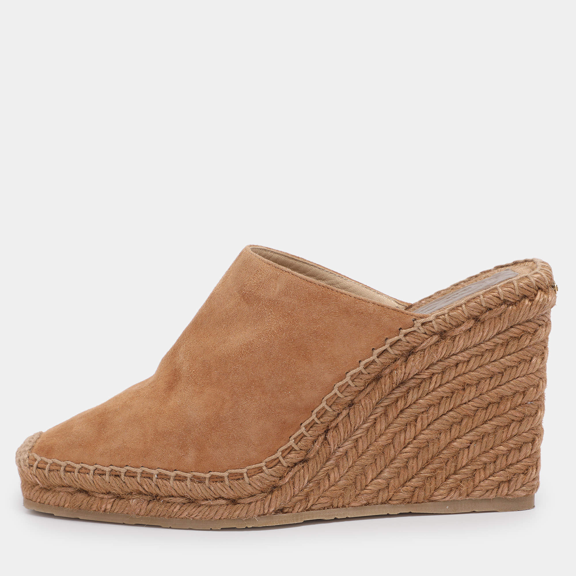 مملوكة مسبقًا Jimmy Choo Brown Suede Mules Size 38