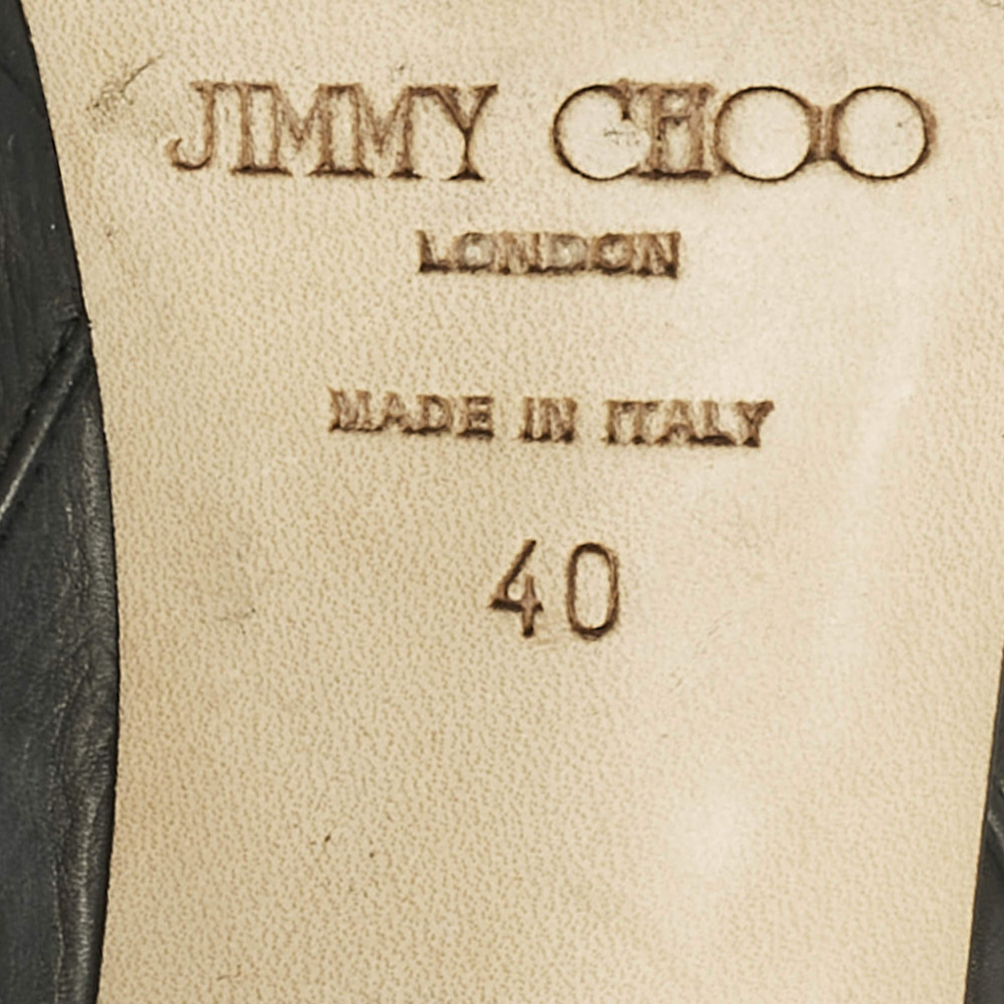 Pre Owned Jimmy Choo Black Leather Knee Length Boots Size 40