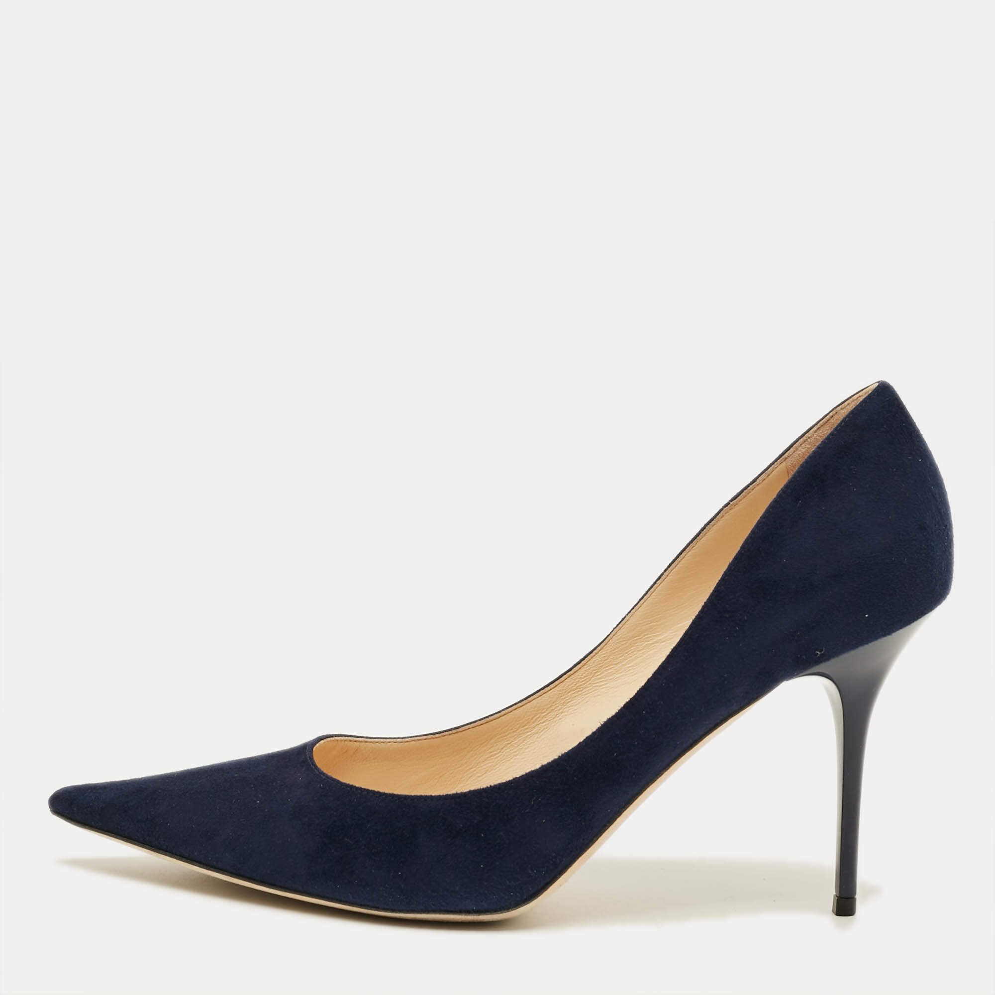 Pre Owned Jimmy Choo Agnes Size 42 Navy Blue Suede Pumps