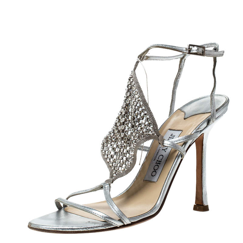 jimmy choo silver sandals sale