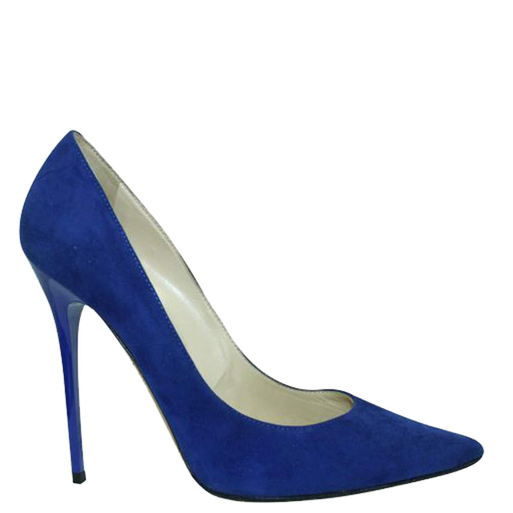 Pre Owned Jimmy Choo Blue Suede Anouk  Pumps