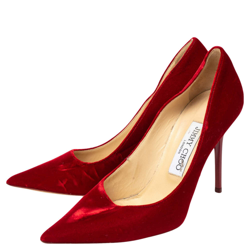 Jimmy choo discount red velvet heels