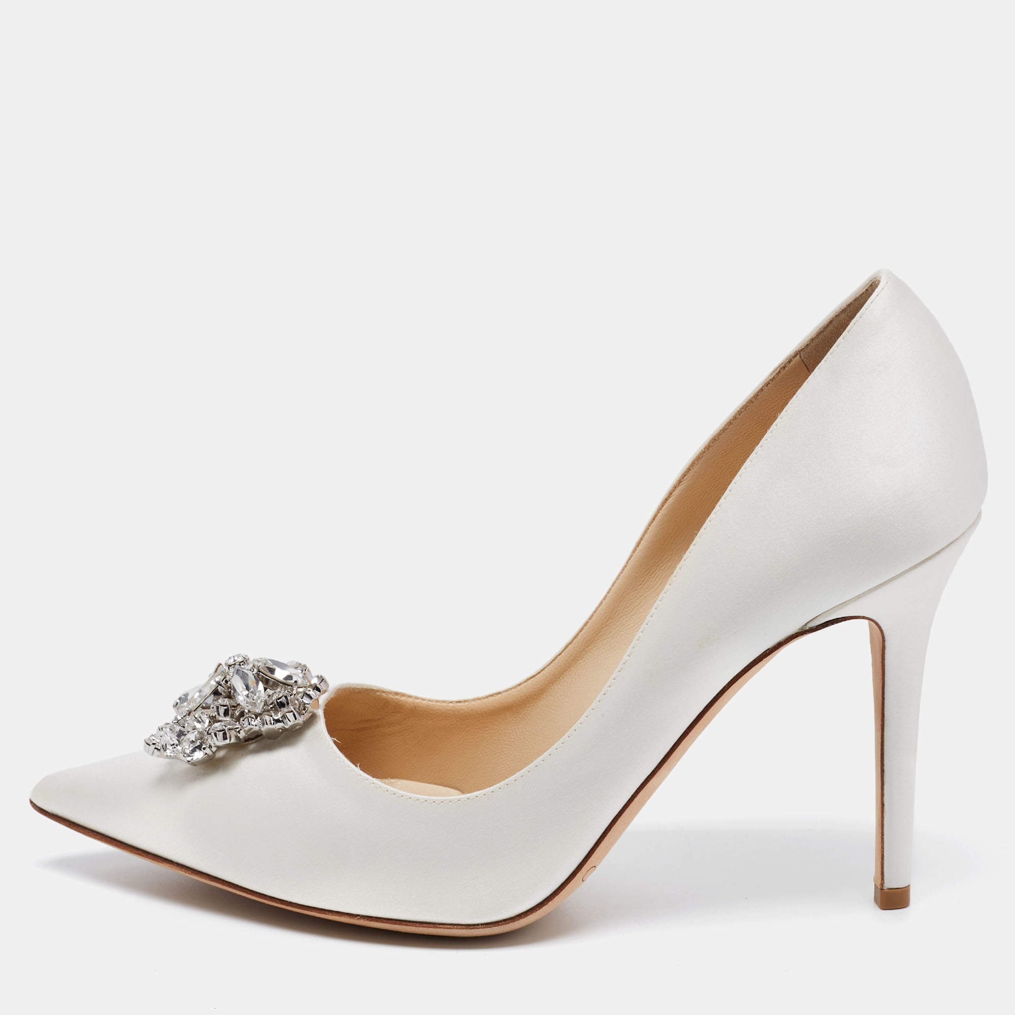 Jimmy choo decollete open discount toe grant satin ivory